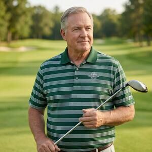 Nike Golf Tour Performance Dri-FIT Polo - Green & White Striped - Size Large